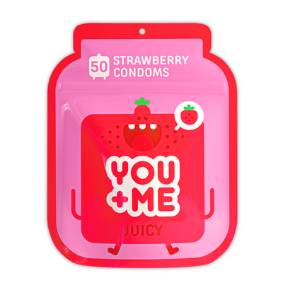 JUICY VEGAN CONDOMS WITH STRAWBERRY FRUIT AROMA