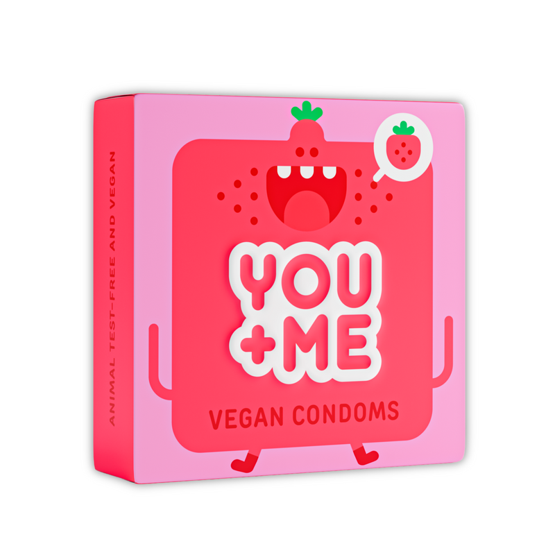 JUICY VEGAN CONDOMS WITH STRAWBERRY FRUIT AROMA