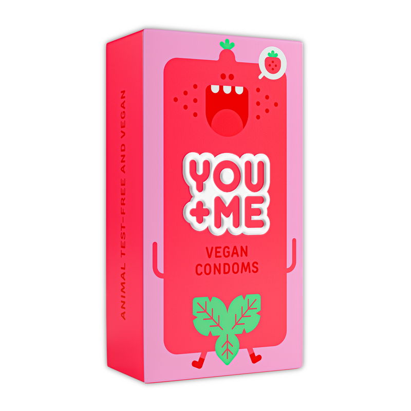 JUICY VEGAN CONDOMS WITH STRAWBERRY FRUIT AROMA