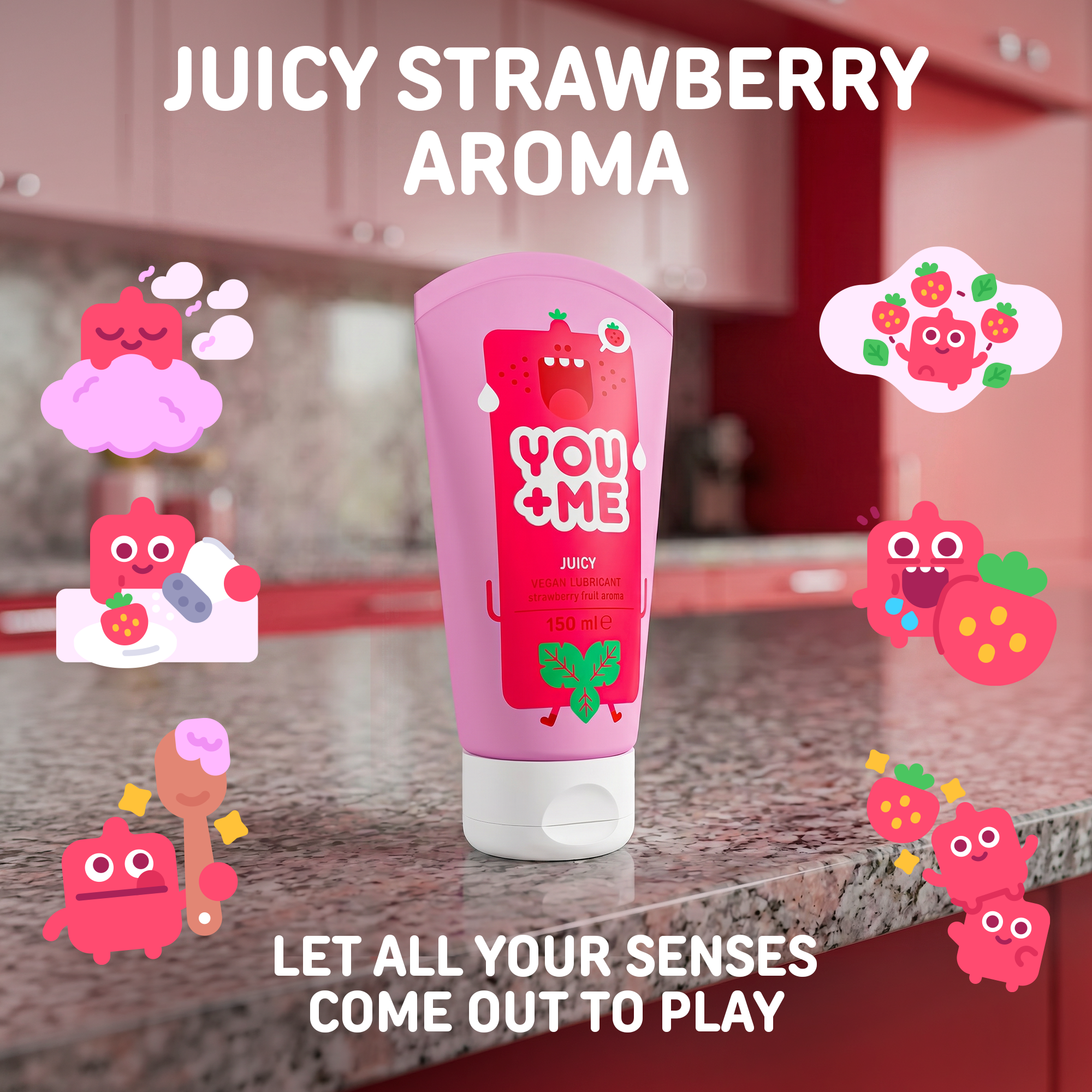JUICY VEGAN LUBRICANT WITH STRAWBERRY AROMA