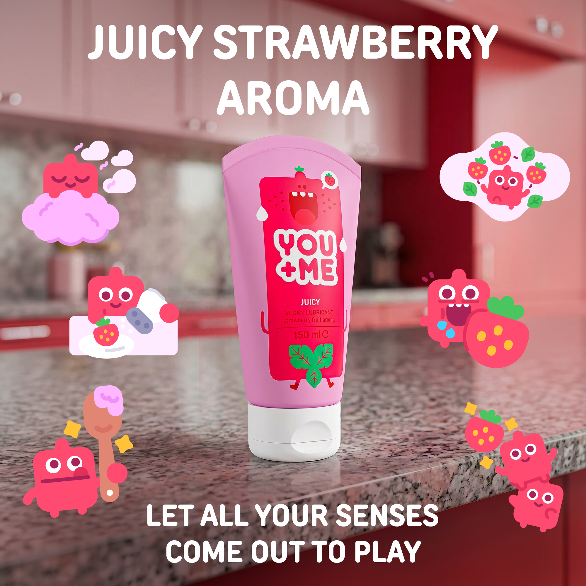 JUICY VEGAN LUBRICANT WITH STRAWBERRY AROMA