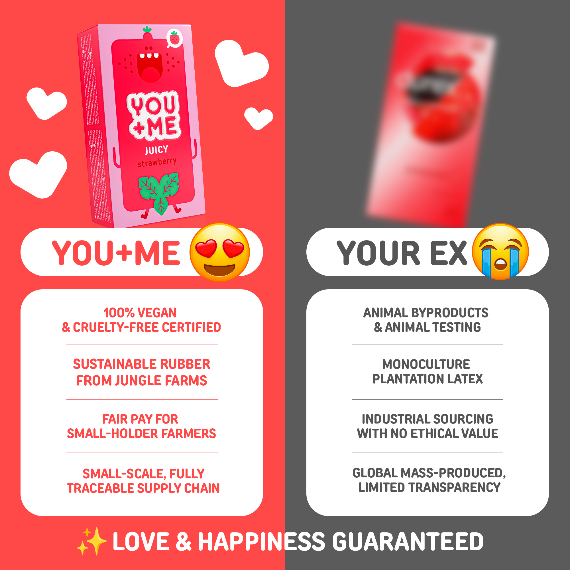 JUICY VEGAN CONDOMS WITH STRAWBERRY AROMA 12 PCS