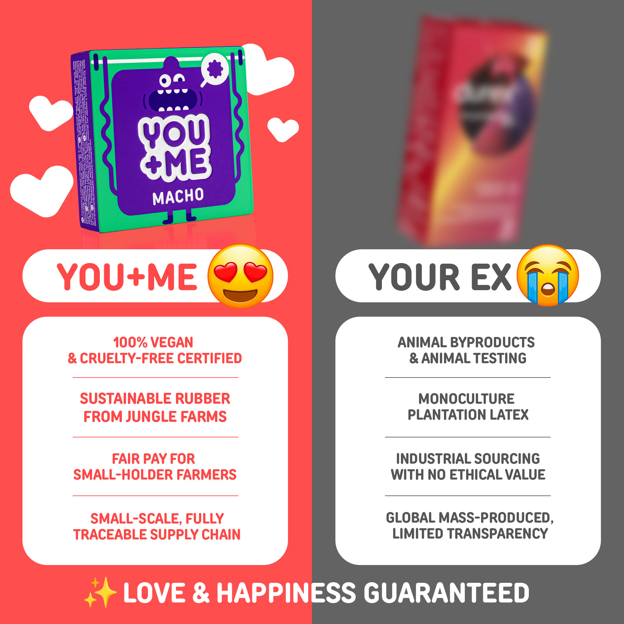 MACHO VEGAN CONDOMS WITH A RIBBED DESIGN 3 PCS