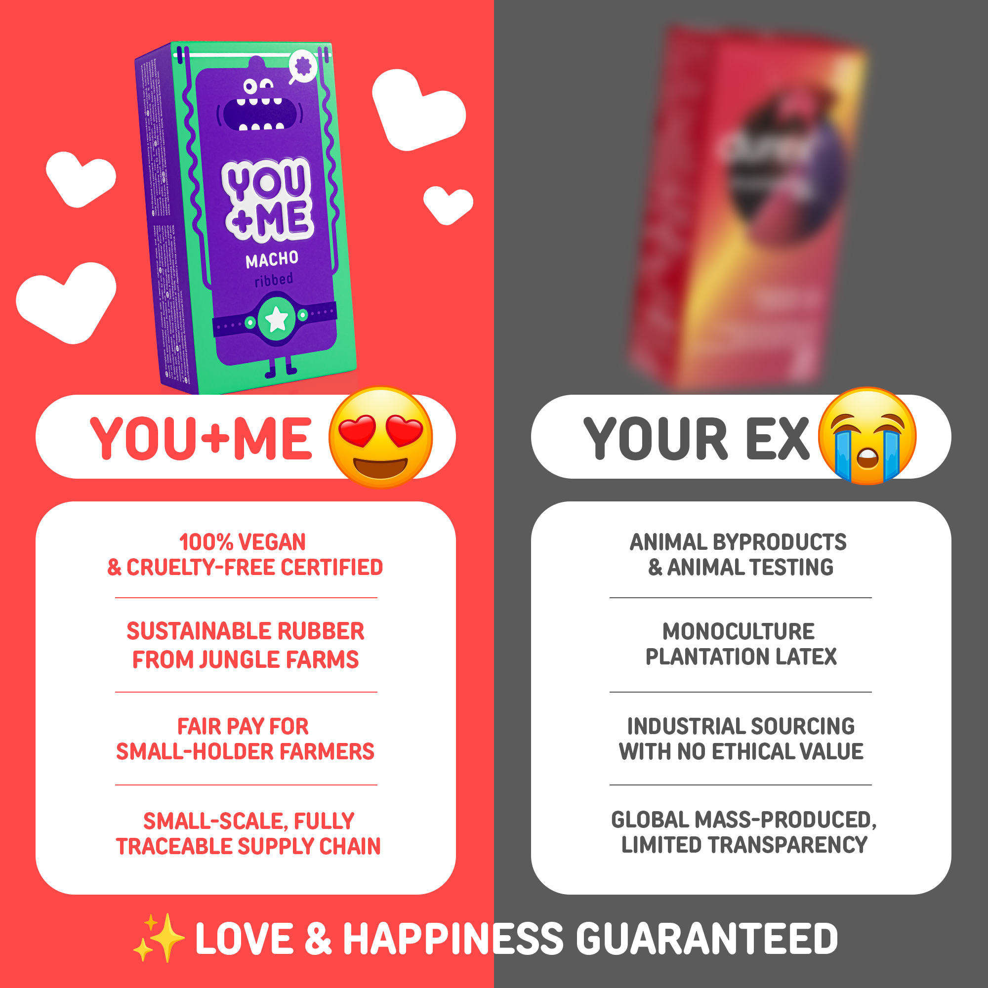 MACHO VEGAN CONDOMS WITH A RIBBED DESIGN 12 PCS