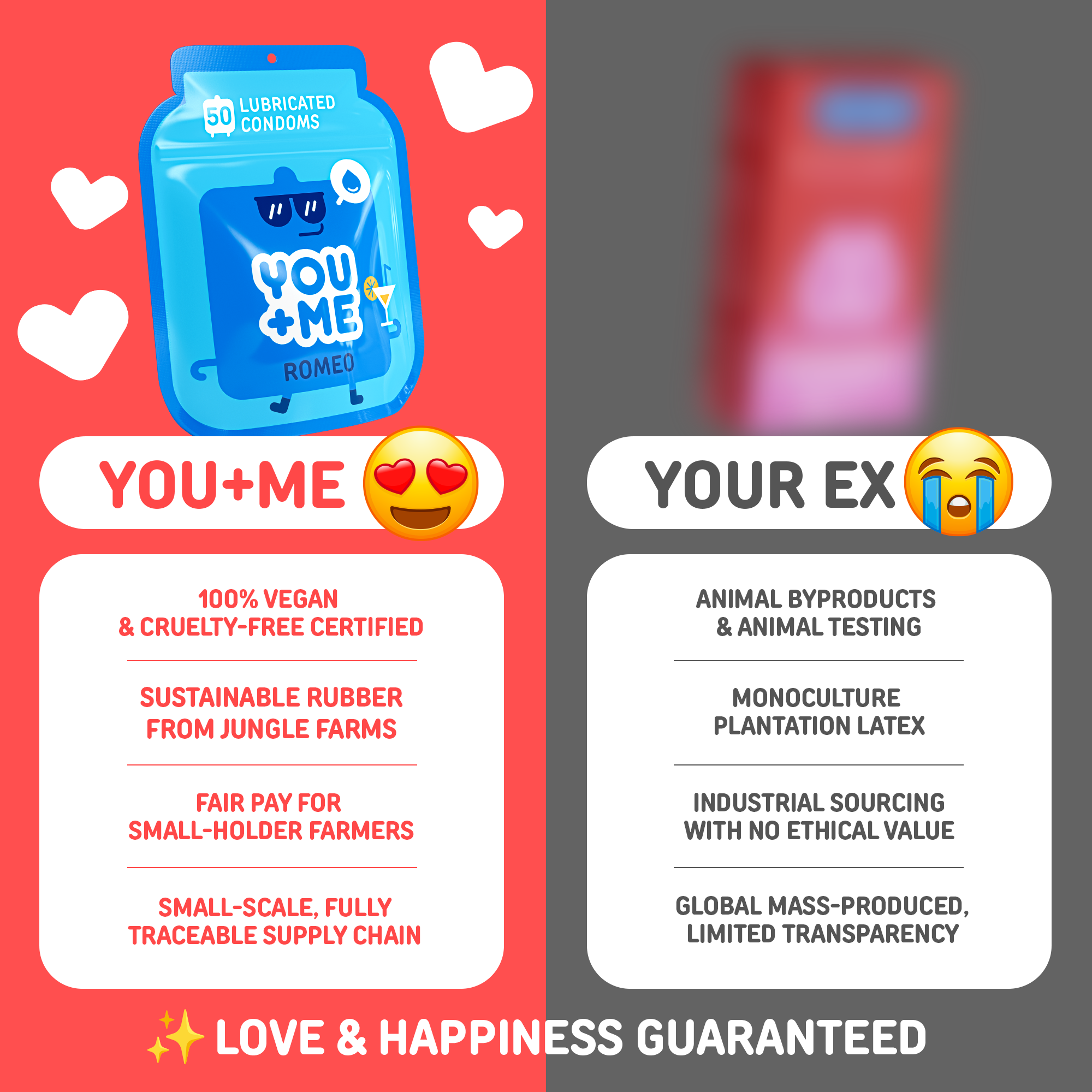 ROMEO VEGAN CONDOMS EXTRA-LUBRICATED 50 PCS