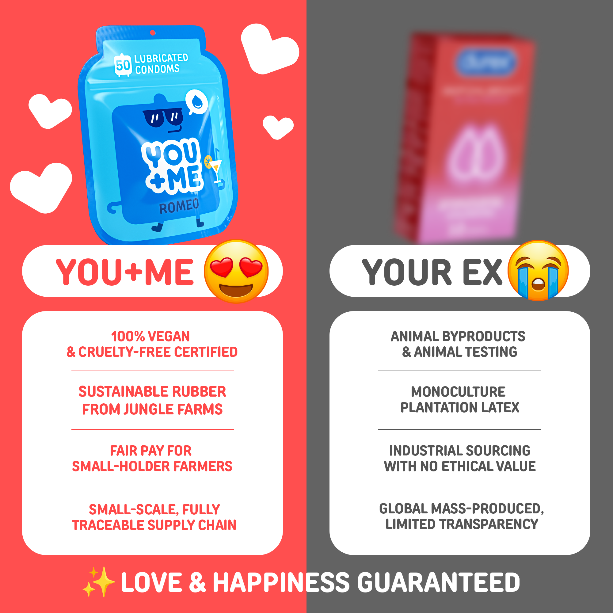 ROMEO VEGAN CONDOMS EXTRA-LUBRICATED 50 PCS